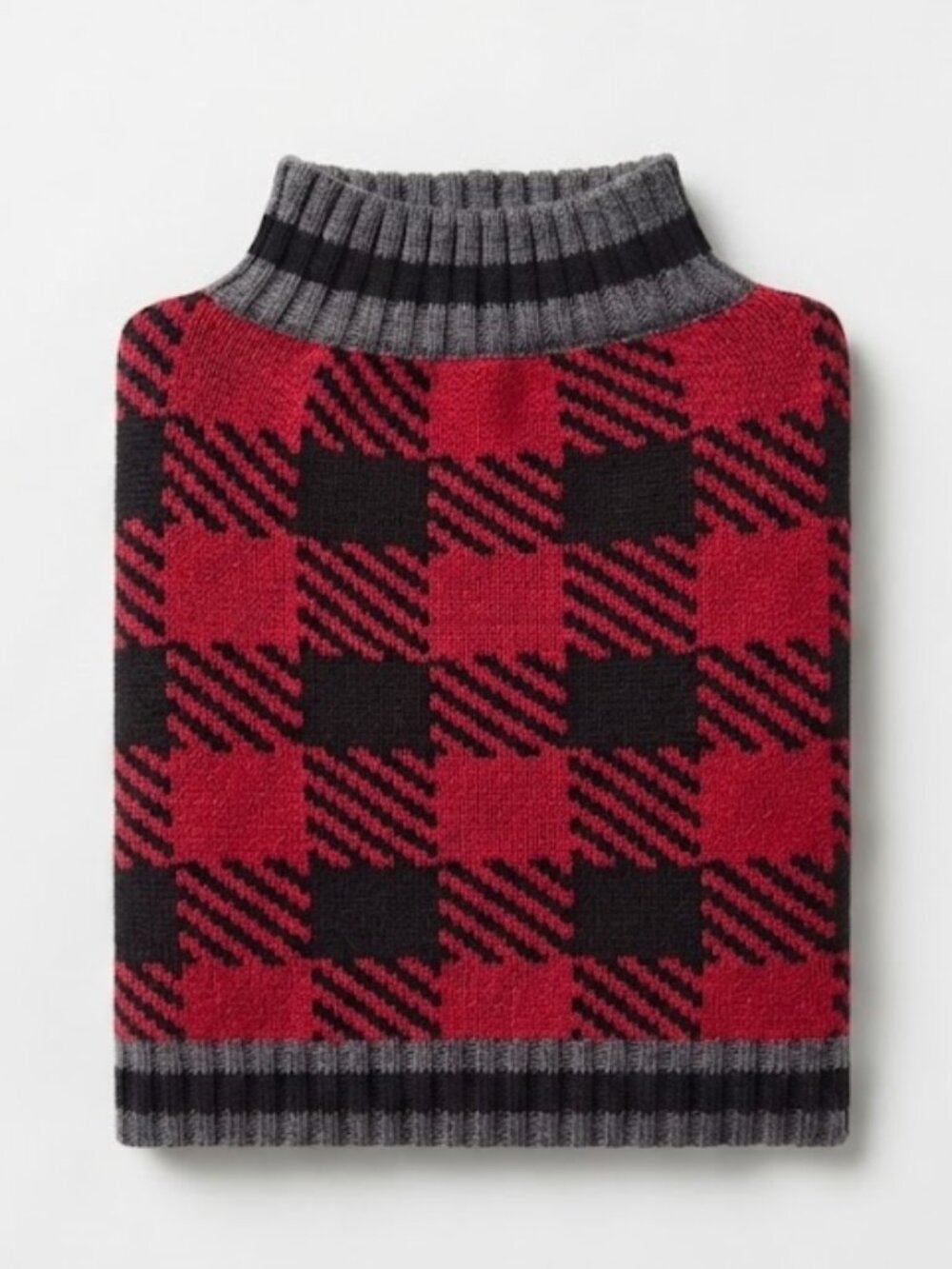 Vibrant Life Red Black Plaid Dog Sweater XS Winter Pet Clothes